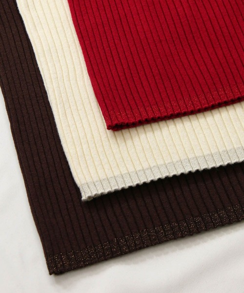 Gready Brilliant（グレディブリリアン）の「リブハイネック袖口ラメニット（ニット/セーター・レディース・アイボリー/ブラウン/レッド・FREE）」の5枚目の写真