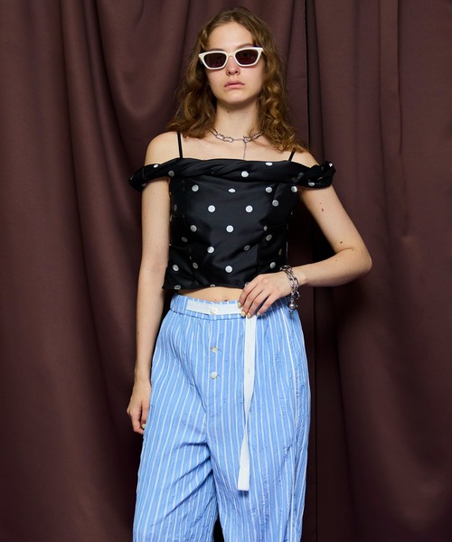 セール】Twist Off-Shoulder Blouse/ツイストオフショルビスチェ
