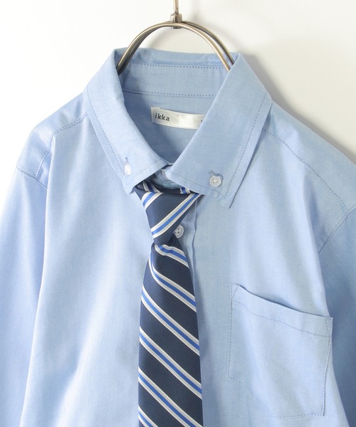 ikka（イッカ）の「【フォーマル対応】ネクタイ付きダンガリーシャツ（120~160cm）（シャツ/ブラウス・キッズ・サックスブルー・120/130/140/150/160）」の9枚目の写真