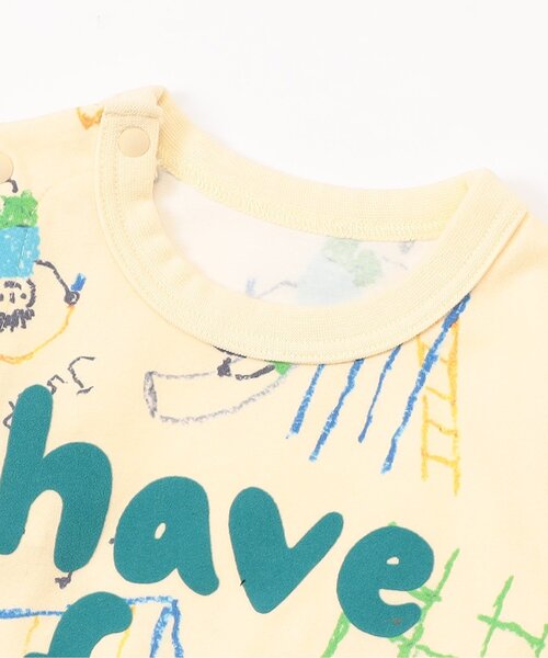 BIT'Z（ビッツ）の「楽しく遊ぼう総柄カバーオール（ロンパース・キッズ・アイボリー/サーモンピンク/ミント/イエロー・60/70/80）」の9枚目の写真