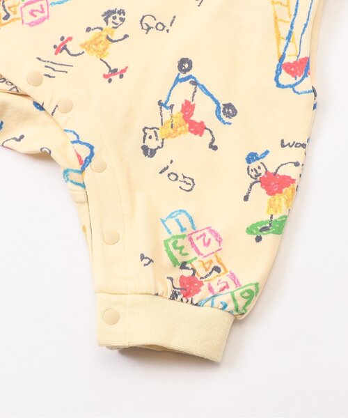 BIT'Z（ビッツ）の「楽しく遊ぼう総柄カバーオール（ロンパース・キッズ・アイボリー/サーモンピンク/ミント/イエロー・60/70/80）」の6枚目の写真