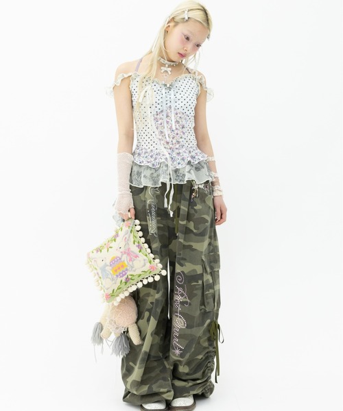 rurumu:(ルルムウ)の「rurumu:/ルルムウ/drawstring rhinestone cargo pants(その他パンツ・レディース・グレー/オリーブ/ブラック/アイボリー・L/M)」の16枚目の写真