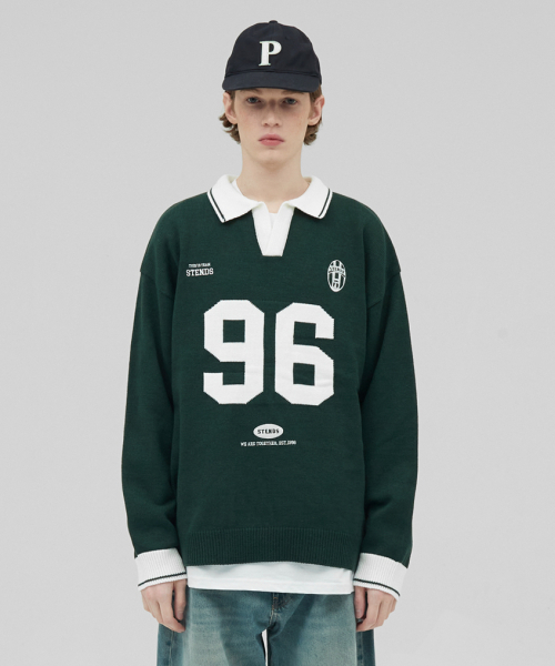 STENDS（ステンズ）の「[M~4XL] フットボールカラー配色ニット_グリーン（ニット/セーター・レディース・その他・XXX-LARGE/MEDIUM/LARGE/X-LARGE/XX-LARGE/XXXX-LARGE）」の13枚目の写真