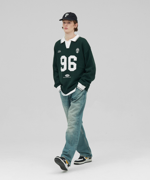 STENDS（ステンズ）の「[M~4XL] フットボールカラー配色ニット_グリーン（ニット/セーター・レディース・その他・XXX-LARGE/MEDIUM/LARGE/X-LARGE/XX-LARGE/XXXX-LARGE）」の10枚目の写真