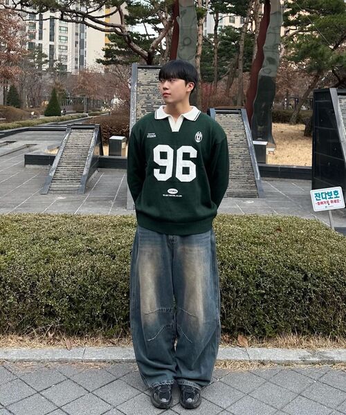 STENDS（ステンズ）の「[M~4XL] フットボールカラー配色ニット_グリーン（ニット/セーター・レディース・その他・XXX-LARGE/MEDIUM/LARGE/X-LARGE/XX-LARGE/XXXX-LARGE）」の16枚目の写真