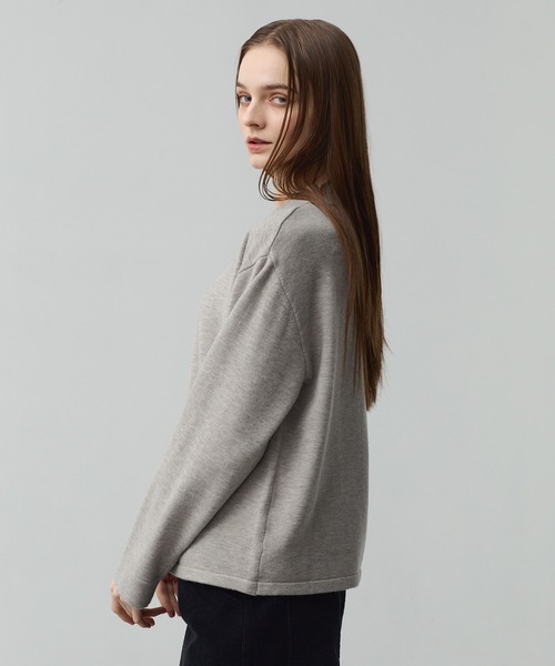 CALLNE（カルネ）の「【CALLNE】Basic Knit Shirt Cardigan /ベーシックニットシャツカーディガン(襟付き)（カーディガン/ボレロ・メンズ・ブラック/グレイッシュベージュ・L/M）」の12枚目の写真