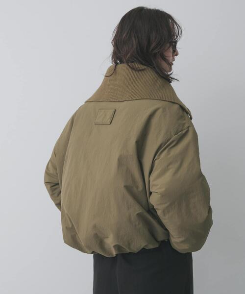 セール】ビッグカラーショートパフジャケット（ダウンジャケット