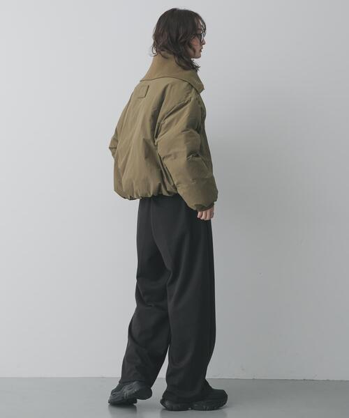 セール】ビッグカラーショートパフジャケット（ダウンジャケット