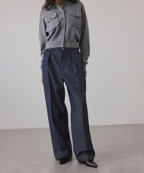 ADAM ET ROPE'(アダムエロペ)の「NIKKE TW DENIM PANTS(デニムパンツ・レディース・ブラック/ネイビー・36/38)」の1枚目の写真