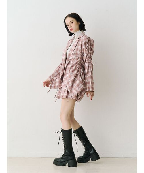 ギャザーリボンジャケットミニワンピース jouetie 春服オケージョン入学式 ギャザーリボンジャケットミニワンピース【セットアップ対応】 春服