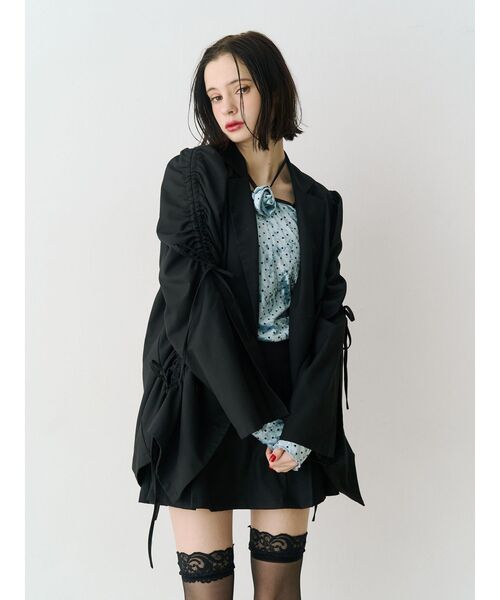 ギャザーリボンジャケットミニワンピース【セットアップ対応】 春服