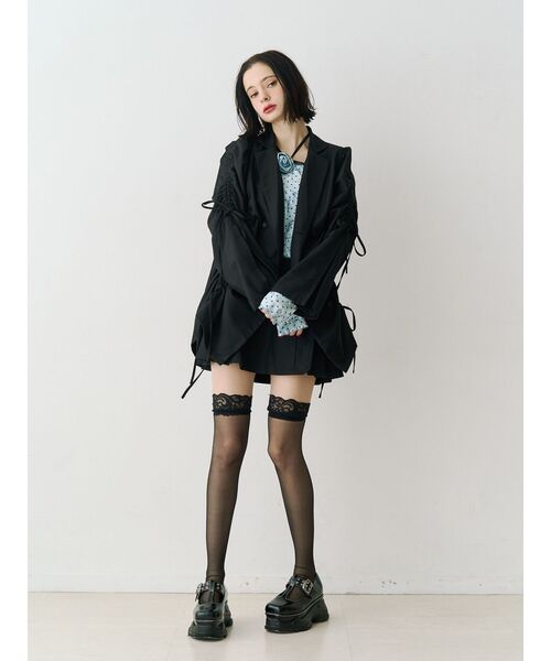ギャザーリボンジャケットミニワンピース【セットアップ対応】 春服