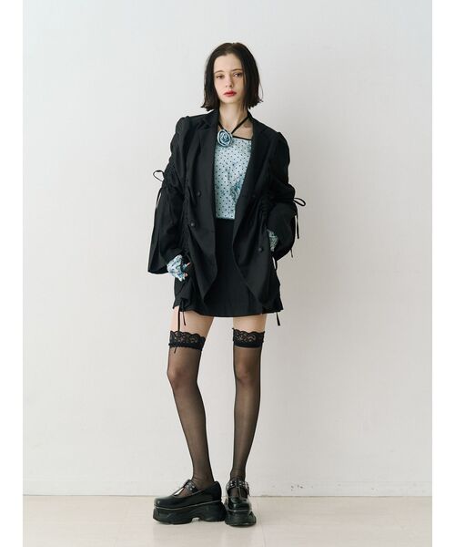 ギャザーリボンジャケットミニワンピース【セットアップ対応】 春服