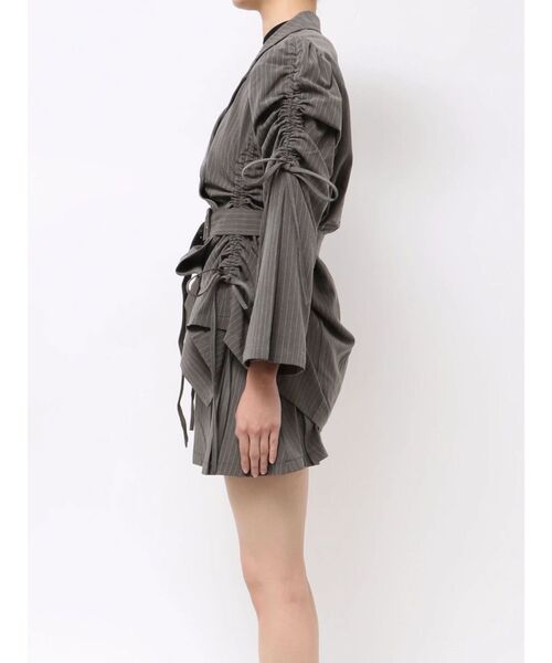 jouetie（ジュエティ）の「ギャザーリボンジャケットミニワンピース【セットアップ対応】（テーラードジャケット・レディース・グレー/ブラック/ピンク・MEDIUM）」の9枚目の写真