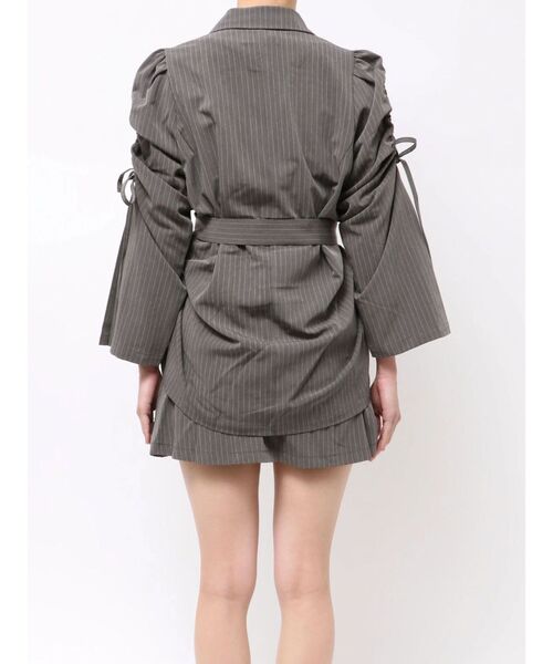 jouetie（ジュエティ）の「ギャザーリボンジャケットミニワンピース【セットアップ対応】（テーラードジャケット・レディース・グレー/ブラック/ピンク・MEDIUM）」の10枚目の写真