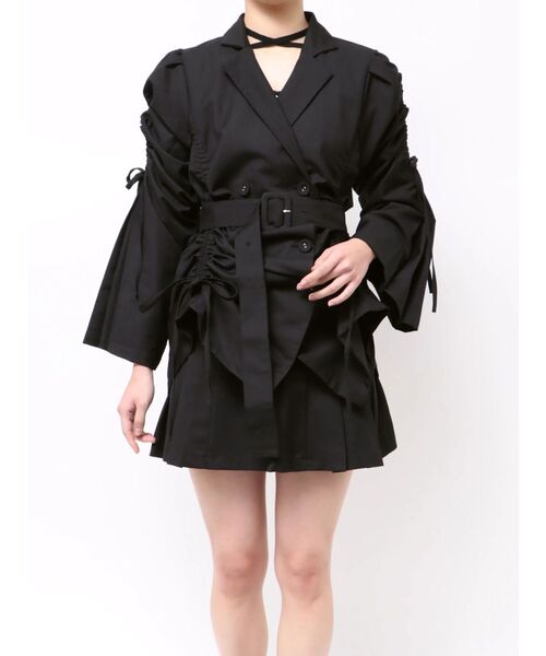 jouetie（ジュエティ）の「ギャザーリボンジャケットミニワンピース【セットアップ対応】（テーラードジャケット・レディース・グレー/ブラック/ピンク・MEDIUM）」の20枚目の写真