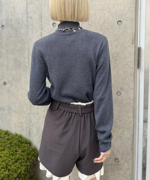 w closet(ダブルクローゼット)の「配色ラメタートルニット(ニット/セーター・レディース・ピンク/ブラウン/チャコールグレー/アイボリー・FREE)」の11枚目の写真