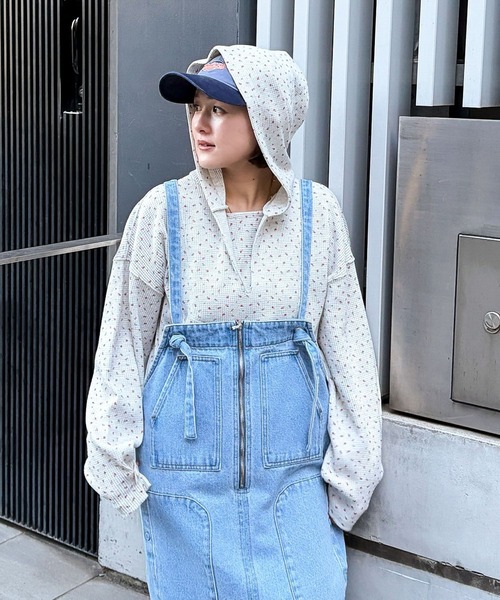 niko and...（ニコアンド）の「[MODE NORM CORE] ミリタリーポケジャンスカアソート（ジャンパースカート・レディース・ブラウン/スモーク/ライトブルー・LARGE/MEDIUM）」の14枚目の写真