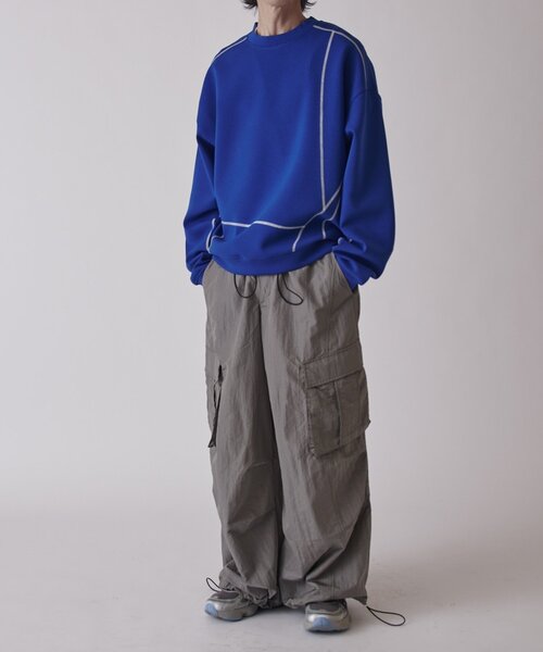 Lui's（ルイス）の「配色ステッチトップス（Tシャツ/カットソー・メンズ・ブルー/グレー/ブラック・FREE）」の10枚目の写真