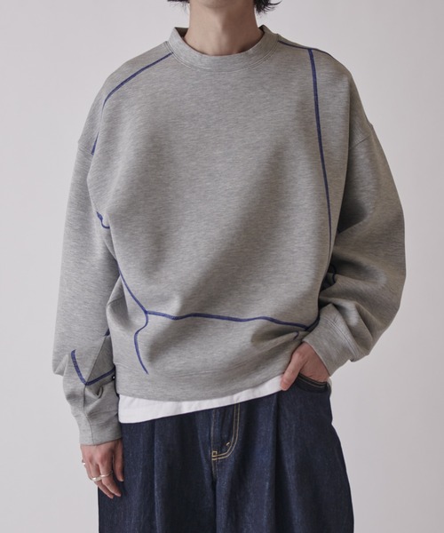 Lui's（ルイス）の「配色ステッチトップス（Tシャツ/カットソー・メンズ・ブルー/グレー/ブラック・FREE）」の3枚目の写真