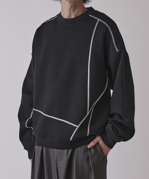 Lui's（ルイス）の「配色ステッチトップス（Tシャツ/カットソー・メンズ・ブルー/グレー/ブラック・FREE）」の2枚目の写真