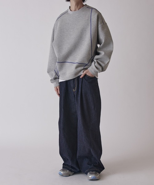 Lui's（ルイス）の「配色ステッチトップス（Tシャツ/カットソー・メンズ・ブルー/グレー/ブラック・FREE）」の20枚目の写真