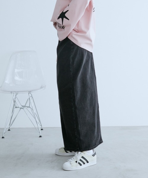 Auntie Rosa Holiday（アンティローザホリデー）の「デニムストレートスカート（デニムスカート・レディース・ブラック/ブラウン・FREE）」の4枚目の写真