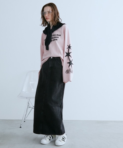 Auntie Rosa Holiday（アンティローザホリデー）の「デニムストレートスカート（デニムスカート・レディース・ブラック/ブラウン・FREE）」の7枚目の写真