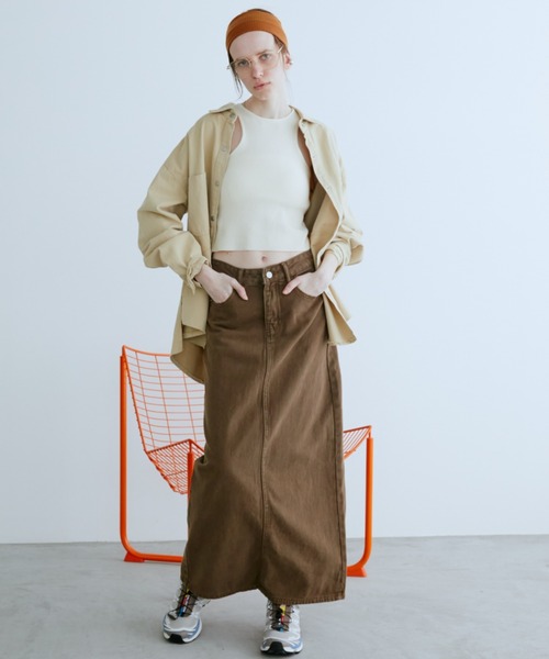 Auntie Rosa Holiday（アンティローザホリデー）の「デニムストレートスカート（デニムスカート・レディース・ブラック/ブラウン・FREE）」の15枚目の写真