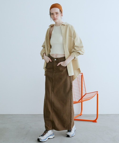 Auntie Rosa Holiday（アンティローザホリデー）の「デニムストレートスカート（デニムスカート・レディース・ブラック/ブラウン・FREE）」の17枚目の写真