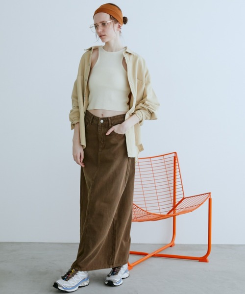 Auntie Rosa Holiday（アンティローザホリデー）の「デニムストレートスカート（デニムスカート・レディース・ブラック/ブラウン・FREE）」の18枚目の写真