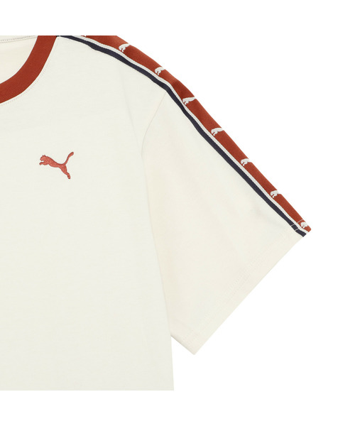 PUMA(プーマ)の「PUMA プーマ ウィメンズ ESS エレベーテッド MX テープ 半袖 Tシャツ(Tシャツ/カットソー・レディース・ベージュ系その他/オフホワイト・X-LARGE/SMALL/LARGE/MEDIUM)」の7枚目の写真