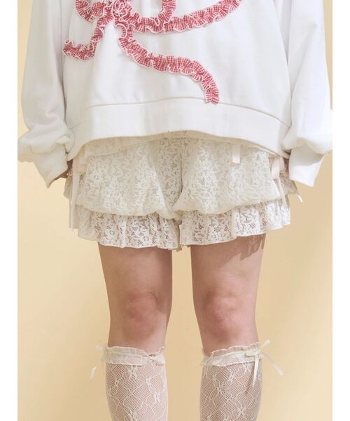 merry jenny（メリージェニー）の「シュガーフリルカボチャパンツ（その他パンツ・レディース・ブラック/アイボリー・FREE）」の2枚目の写真