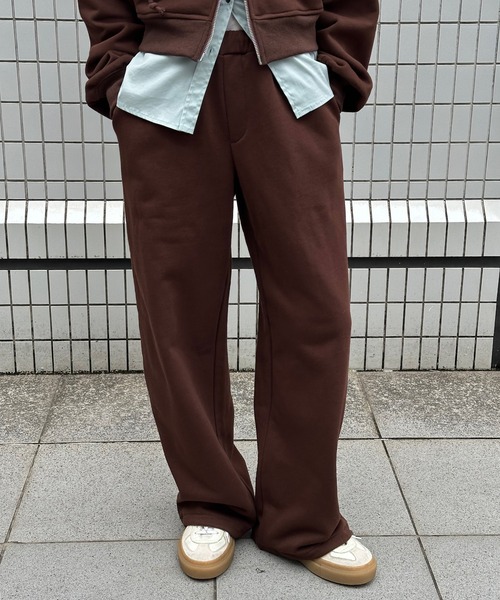Perushu(ペルーシュ)の「2Way Drawstring Wide Sweatpants/2WAY ドローストリング ワイドスウェットパンツ(スウェットパンツ・レディース・ブラウン/チャコールグレー/オートミール・SMALL/MEDIUM)」の3枚目の写真