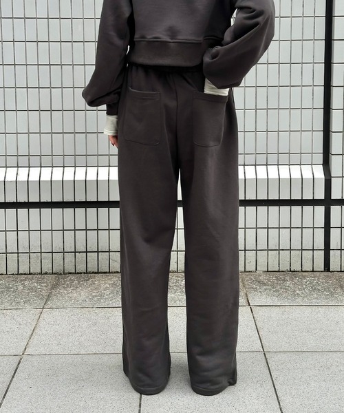 Perushu(ペルーシュ)の「2Way Drawstring Wide Sweatpants/2WAY ドローストリング ワイドスウェットパンツ(スウェットパンツ・レディース・ブラウン/チャコールグレー/オートミール・SMALL/MEDIUM)」の6枚目の写真