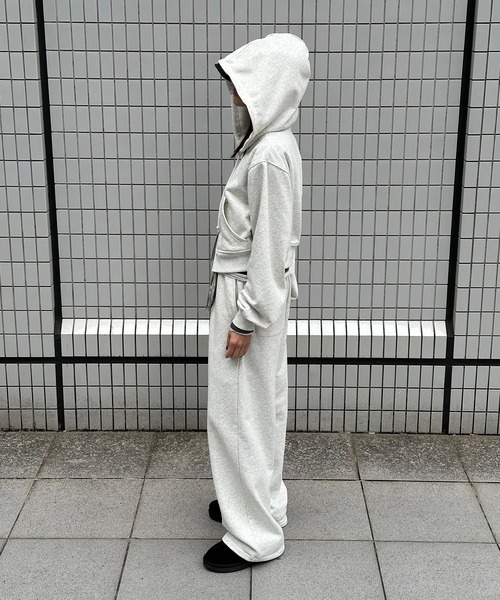 Perushu(ペルーシュ)の「2Way Drawstring Wide Sweatpants/2WAY ドローストリング ワイドスウェットパンツ(スウェットパンツ・レディース・ブラウン/チャコールグレー/オートミール・SMALL/MEDIUM)」の18枚目の写真