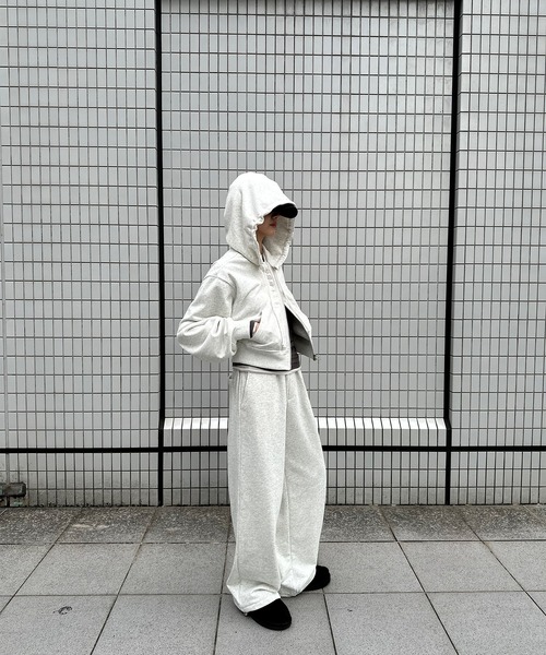 Perushu(ペルーシュ)の「2Way Drawstring Wide Sweatpants/2WAY ドローストリング ワイドスウェットパンツ(スウェットパンツ・レディース・ブラウン/チャコールグレー/オートミール・SMALL/MEDIUM)」の21枚目の写真