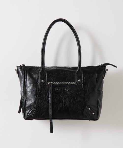 COLONY 2139（コロニートゥーワンスリーナイン）の「スタッズハンドバッグ（ショルダーバッグ・レディース・ブラック/ブラウン・FREE）」の4枚目の写真