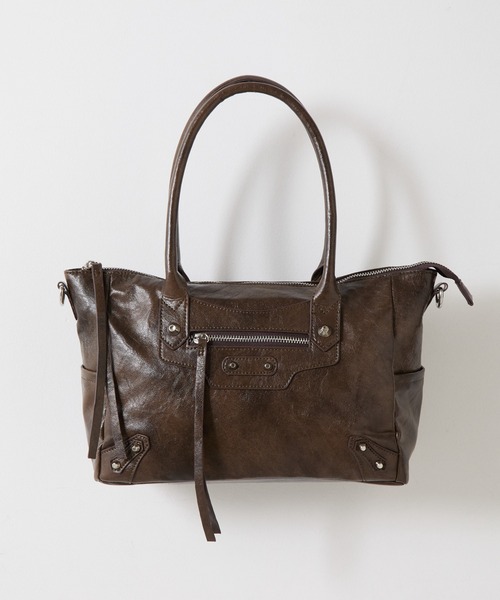 COLONY 2139（コロニートゥーワンスリーナイン）の「スタッズハンドバッグ（ショルダーバッグ・レディース・ブラック/ブラウン・FREE）」の14枚目の写真