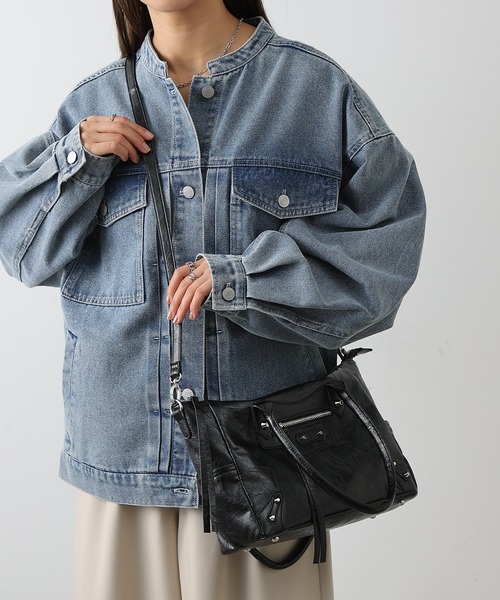 COLONY 2139（コロニートゥーワンスリーナイン）の「スタッズハンドバッグ（ショルダーバッグ・レディース・ブラック/ブラウン・FREE）」の5枚目の写真