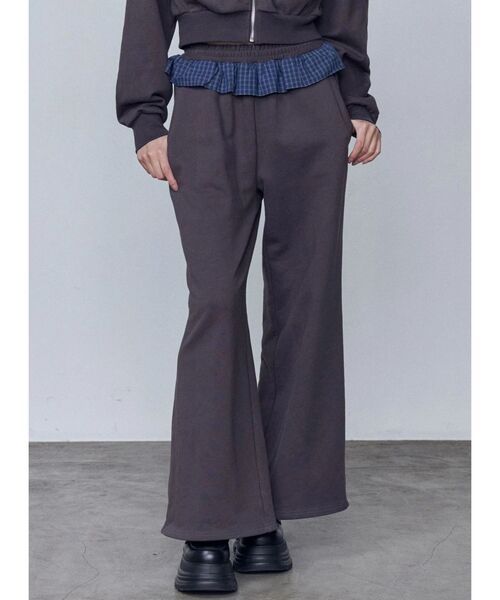 EMODA（エモダ）の「ウエストフリルスウェットパンツ（スウェットパンツ・レディース・グレー/ブラック/ライトグレー・FREE）」の3枚目の写真