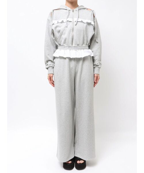 EMODA（エモダ）の「ウエストフリルスウェットパンツ（スウェットパンツ・レディース・グレー/ブラック/ライトグレー・FREE）」の5枚目の写真