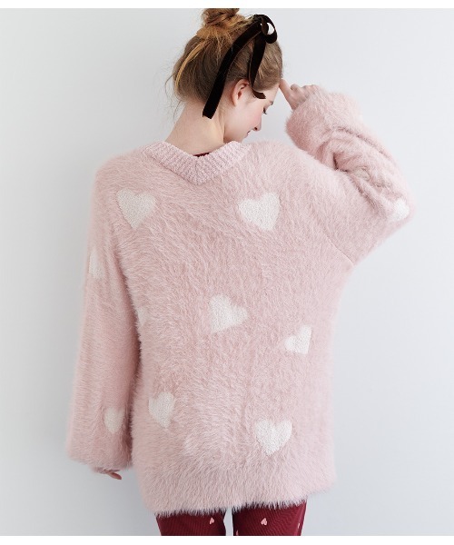 PEACH JOHN（ピーチジョン）の「ホイップリーハートシャギーカーディガン（ルームウェア/パジャマ・レディース・ブラウン/ピンク・ONE SIZE）」の16枚目の写真