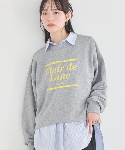 earth music&ecology（アースミュージックアンドエコロジー）の「アソートロゴウラケドロストプルオーバー（スウェット・レディース・杢グレー/ホワイト系その他/ネイビー・FREE）」の3枚目の写真