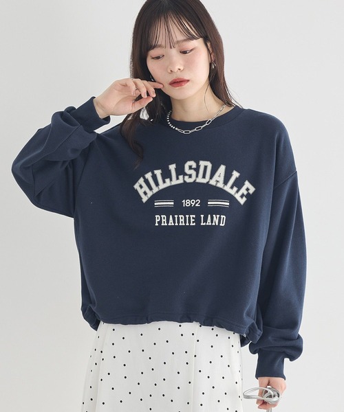 earth music&ecology（アースミュージックアンドエコロジー）の「アソートロゴウラケドロストプルオーバー（スウェット・レディース・杢グレー/ホワイト系その他/ネイビー・FREE）」の19枚目の写真