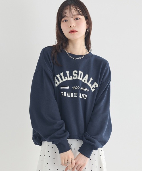 earth music&ecology（アースミュージックアンドエコロジー）の「アソートロゴウラケドロストプルオーバー（スウェット・レディース・杢グレー/ホワイト系その他/ネイビー・FREE）」の18枚目の写真