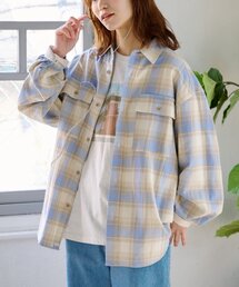 CIAOPANIC TYPY | 【ユニセックス】パナマ織り/袖配色/チェックシャツジャケット(シャツ/ブラウス)