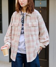 CIAOPANIC TYPY | 【ユニセックス】パナマ織り/袖配色/チェックシャツジャケット(シャツ/ブラウス)