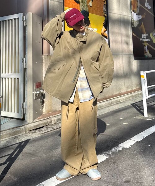 CIAOPANIC TYPY(チャオパニックティピー)の「【ユニセックス】パナマ織り/袖配色/チェックシャツジャケット(シャツ/ブラウス・メンズ・ベージュ/ピンク/ブラウン/グリーン・MEDIUM/LARGE)」の13枚目の写真