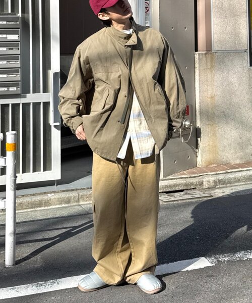 CIAOPANIC TYPY（チャオパニックティピー）の「【乾きやすい◎】ユニセックス/パナマ織り/袖配色/チェックシャツジャケット（シャツ/ブラウス・レディース・ベージュ/ピンク/ブラウン/グリーン・MEDIUM/LARGE）」の21枚目の写真